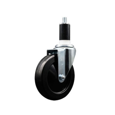 Service Caster 5'' SS Hard Rubber Wheel Swivel 1-3/8'' Expanding Stem Caster SCC-SSEX20S514-HRS-138